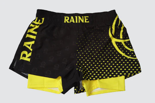 Mens Dynamite BJJ Shorts - Black/Yellow